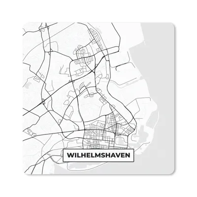 Produktbild von MuchoWow® Mauspad Mousepad Wilhemshaven - Karte - Stadtplan 30x30 cm - Mousepads - Maus Mat - Pad - Mausunterlage - Gaming