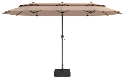 Immagine prodotto di Ombrellone rettangolare con struttura, 380 x 200 cm, ombrellone doppio con manovella e protezione UV, ideale per terrazza e giardino