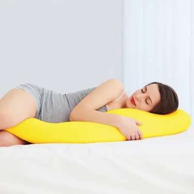 Image de Housse de coussin pour dormeur de côté 40x140cm + coussin Premium jaune - jaune soleil