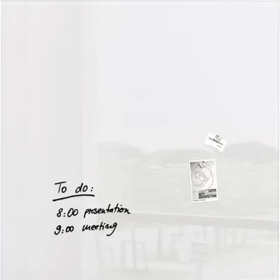 Produktbild von SIGEL GL201 Glas-Whiteboard / große Glasmagnettafel Artverum, 100x100 cm, super-weiß
