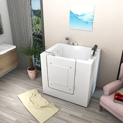 Produktbild von Senioren Sitzbadewanne Sitzwanne Badewanne mit Tür S02-B-R 100x78 cm