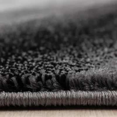 Produktbild von Kurzflor Teppich Matteo Läufer, Farbe: Schwarz, Größe:80x300 cm