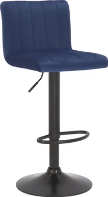 Produktbild von CLP Barhocker Jamie Samt drehbar mit Höhenverstellung blau