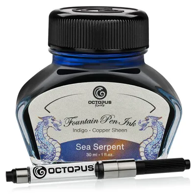 Produktbild von Octopus Fluids Füllhaltertinte Sheen mit Konverter, Sea Serpent, 30 ml