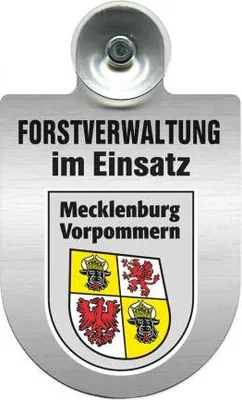 Produktbild von Einsatzschild für Windschutzscheibe incl. Saugnapf - Forstverwaltung im Einsatz - 309732- Wappen nach Wahl Color - Region Mecklenburg-Vorpommern
