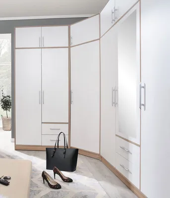 Produktbild von Schrankkombination Kleiderschranksystem Smart 3-teilig weiß Sonoma Eiche