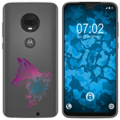 Produktbild von PhoneNatic Case kompatibel mit Motorola Moto G7 Plus Silikon-Hülle Floral Fuchs M1-6