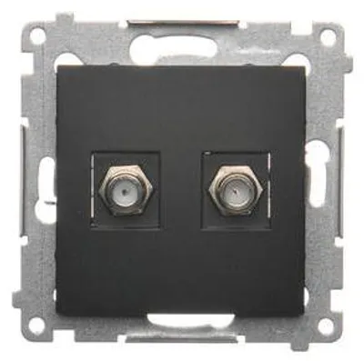 Image de Prise d'antenne double type F noir DASF2.01/49 SIMON 54