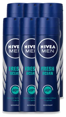 Immagine prodotto di 6 flaconi di deodorante spray NIVEA MEN Fresh Ocean - 150 ml - confezione - 6 pezzi