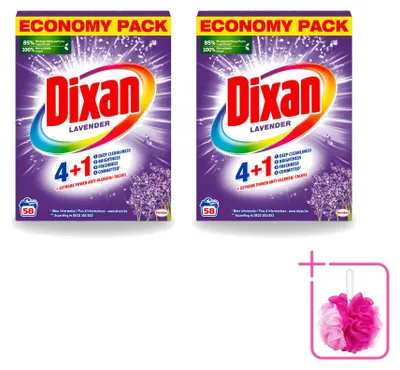 Produktbild von 2 x Dixan Waschpulver und Fleckentferner - Lavendel - Für Weißes und Buntes - Sparpackung - 2 Stücke