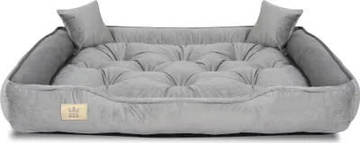 Obrázok produktu pre Pelech pre psa, ohrádka, 130x105 cm, sivý zamat
