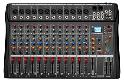 Zdjęcie produktu dla Mikser audio 12-kanałowy z USB i funkcjami studyjnymi - profesjonalny mikser audio dla DJ-ów i studia