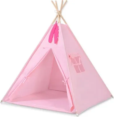 Immagine prodotto di Tenda teepee rosa per bambini - tenda da gioco - incl. tappetino e cuscino, facilmente richiudibile
