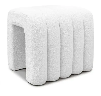 Productafbeelding van Zitkruk RIBA, wit, met decoratieve vorm en bouclé-bekleding