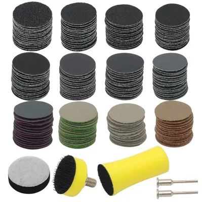 Produktbild von Schleifscheiben Set 185 Stück 25mm Klett Nass & Trocken Körnung 60-10000 mit 1/8 Zoll Schaft für Holz Metall Polieren