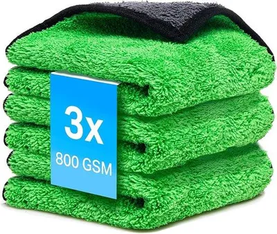 Obrázok produktu pre Sada 3 kusov z mikrovlákna – 600 g/m² – do auta a domácnosti – absorpčné mikrovlákna – 30 x 30 cm
