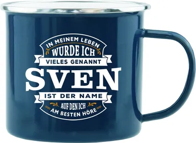 Produktbild von Echter Kerl Emaille Kaffeetasse Kaffeebecher Sven