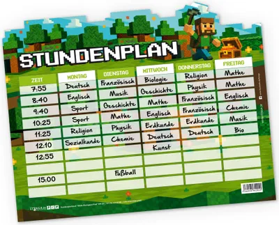 Produktbild von itenga Stundenplan magnetisch Motiv PIXEL 28,1 x 22,3cm