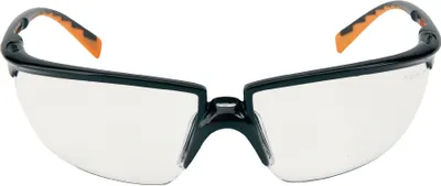 Produktbild von 3M Schutzbrille Solus Bügel schwarz / orange Polycarbonat klar DX-Beschichtung verzerrfrei - SOLUS0AF