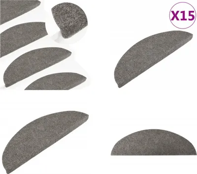 Immagine prodotto di vidaXL Tappetino per gradini Autoadesivo 15 pezzi 56x17x3 cm Grigio - Tappetino per scale - Tappetino per gradini - Tappetino per gradini