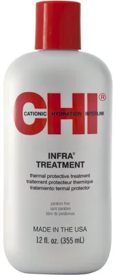 Zdjęcie produktu dla CHI Infra Treatment, Kobiety, Do wszystkich włosów, Ochrona koloru, Nawilżający, Świecący, Zmiękczający, Wzmacniający, 300 ml, Butelka, Gluten, Paraben, Siarczan