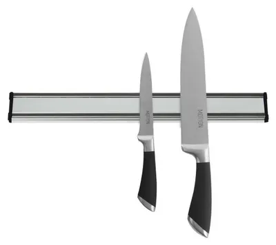 Image de Barre magnétique pour couteaux - Support à couteaux - 39 cm - Métal - Argent