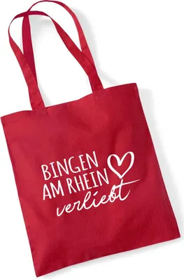 Produktbild von Huuraa Jutebeutel Nidderau verliebt 10 Liter Classic Red Baumwolle Tasche Geschenkidee