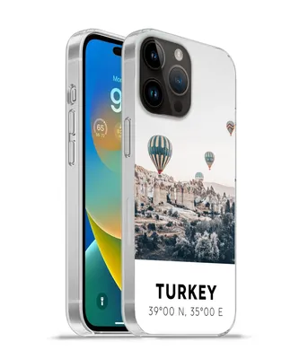 Produktbild von MuchoWow® Handyhülle Schutzhülle Hülle für Apple iPhone 14 Pro Max Heißluftballon - Türkei - Sommer - Grau Silikon Softcase Handy Hülle - Hardcover