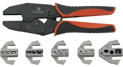 Produktbild von TOOLCRAFT PZ-506 430461 Crimpzangen-Set 6teilig Isolierte Kabelschuhe, Unisolierte, geschlossene Kabelschuhe, Offene, u