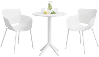 Obrázok produktu pre Sada záhradného nábytku Siora pozostávajúca z 2 stoličiek | Farba: biela | Rozmery: 168x60x80 cm