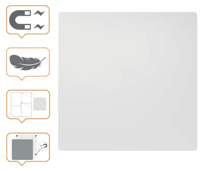 Image de nobo 1915655 Tableau blanc 45,0 x 45,0 cm blanc acier