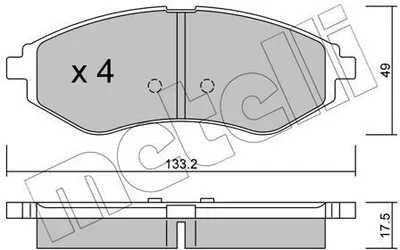 Produktbild von METELLI 22-0508-0 Bremsbeläge Satz Vorne Bremsklötze für CHEVROLET Aveo / Kalos Schrägheck (T250, T255) für DAEWOO KALOS (KLAS)