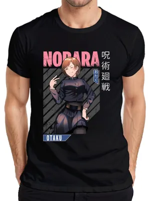 Zdjęcie produktu dla Koszulka męska Nobara Jujutsu Kaisen Anime Aesthetics Otaku Gift Manga Vintage, czarny, XL