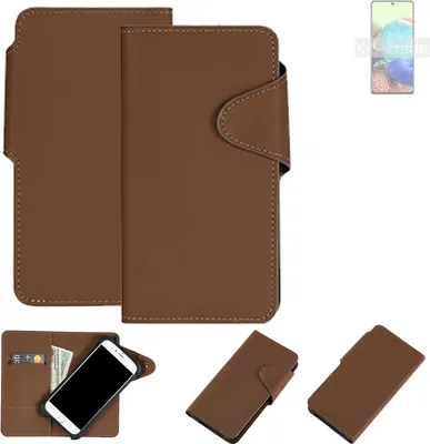 Produktbild von K-S-Trade Schutzhülle Klapphülle Kunstleder für Samsung Galaxy A71 5G braun Handy Hülle Wallet Case