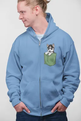 Produktbild von D&B Uni Hoodie ZIPPO00016 Husky Hellblau-Größe M