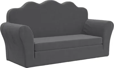 Produktbild von vidaXL Kinder-Schlafsofa 2-Sitzer Anthrazit Weicher Plüsch