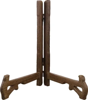 Produktbild von Tellerständer aus Holz, stabiler Präsentationsständer, sicherer Halt, vielseitiger Bilderrahmenhalter für Küche und Büro