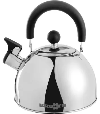 Produktbild von BRUNNER Wasserkessel Dayo 1,8 l Edelstahl silber Silikongriff klappbar Ausgießer