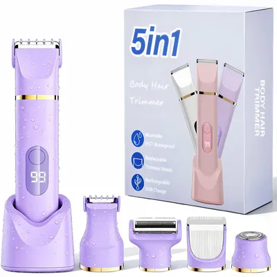 Productafbeelding van Scheerapparaat dames, elektrisch, 5-in-1, voor intiem gebruik, paars
