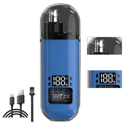 Produktbild von Nasenhaartrimmer,Nasenhaarschneider,Neun Loch Design, schnelles Laden, TYPE-C, waschbar,Bogen bis zum Ende,Blau