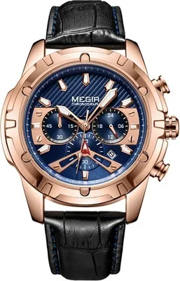 Produktbild von MEGIR TO-14596 Herrenuhr in Schwarz/Gold/Roségold KP14596