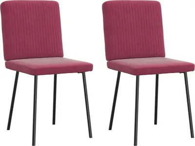 Image de Chaises à manger lot de 2 Rouge bordeaux Velours