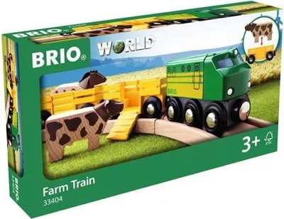 Produktbild von Tierzug Bauernhof BRIO, Holz Eisenbahn Set, 26 cm, Ab 3 Jahren
