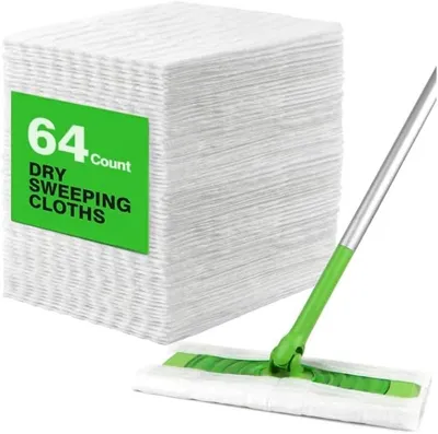 Imagen del producto de Paños desechables para limpieza de suelos, 64 unidades, compatibles con Swiffer Sweeper, para la limpieza de suelos