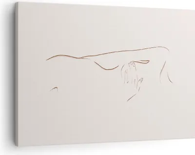 Produktbild von Bild auf Leinwand - Leinwandbild - Einteilig - Skizze Nacktheit Frau - 70x50cm - Wand Bild - Wanddeko - Wandbilder - Leinwanddruck - Bilder - Wanddekoration - Leinwand bilder - Wandbild - AA70x50-4552