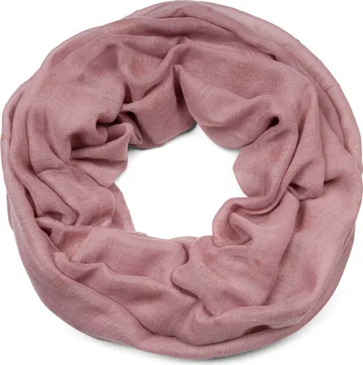 Produktbild von styleBREAKER Damen Loop Schal mit Glitzer Schneeflocken Print, Weicher Schlauchschal Einfarbig, Tuch 01017064