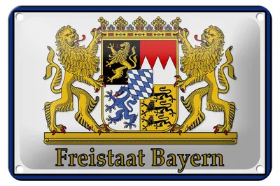 Produktbild von Blechschild Spruch 12x18 cm Freistaat Bayern Wappen Deko Schild