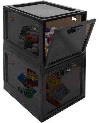 Produktbild von Abschließbare Box (2 Stück), abschließbare Medikamentenbox, große transparente Box mit Zahlenschloss für Medikamente, Snacks und Mobiltelefon