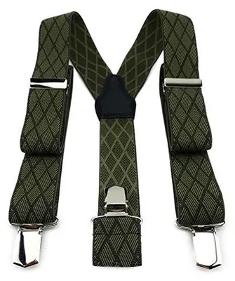 Zdjęcie produktu dla Szelki uni y czarne w kratkę 35 mm mocne klipsy eleganckie