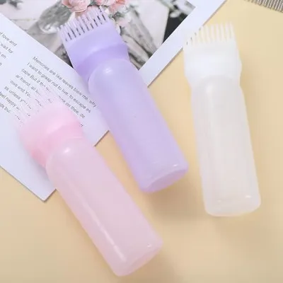 Produktbild von 4 wiederverwendbare Silikon-Applikatorflaschen mit Kammaufsatz für Haarfarbe